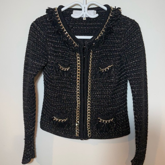 Elegant Black Tweed Blazer - Picture 5 of 10